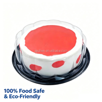 Boîte à gâteau jetable écologique de 6/8/9 pouces avec couvercle transparent, dôme à gâteau rond