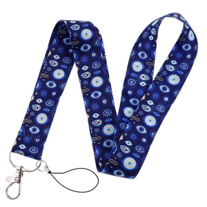 สายคล้องบัตรลายตาปีศาจสีฟ้าสไตล์ตุรกี สำหรับใส่บัตรพนักงาน ทำจากโพลีเอสเตอร์ - Product Image 4