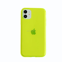 Coque en TPU miroir vert fluorescent pour iPhone 11 X/SE2/XR Style chaud avec sacs de téléphone portable antichute à pression d'air à quatre coins