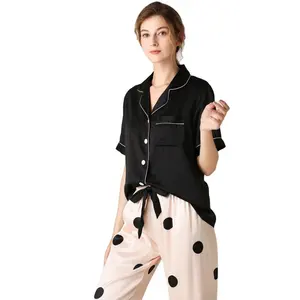 New Pajamas Woman Silk Suit Short Sleeve Trousers Loose High Archives Sleepwear Loungewear Designers Sleepwear pyjama nighty