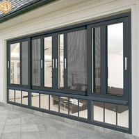 Ventana Abatible Moderna de Aleación de Aluminio con Mosquitera de Acero Inoxidable para Balcón Exterior