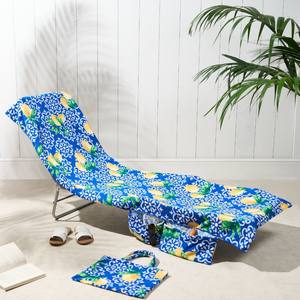 Serviette de couverture de chaise de plage ethnique, housse de chaise longue de <span class=keywords><strong>piscine</strong></span>, housse de serviette de chaise longue avec poches de rangement latérales - Product Image 1