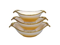 Assiette de service moderne en céramique à bord doré, motif floral, style INS, pour plat principal, ensemble de vaisselle en céramique moderne