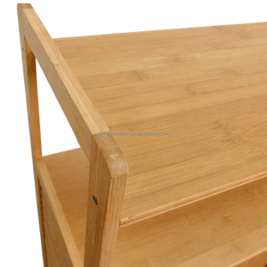 Panier à linge moderne en bambou avec étagères, armoire de rangement, paniers amovibles, facile à assembler - Product Image 6