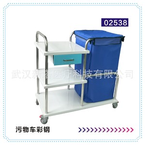 Stainless Steel Waste Cart 900x500x800/80mm Medical Trolley Hospital Use - Product Image 2