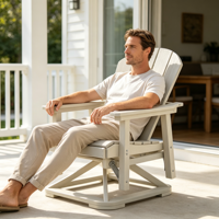 Fauteuil pivotant Adirondack moderne en HDPE, pivotant à 360 degrés, résistant aux intempéries, imperméable, résistant au soleil, pour extérieur, patio, jardin, cour