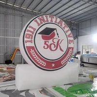 Panneau publicitaire gonflable personnalisé avec logo de marque, ventilateur intégré et souffleur d'air pour utilisation en extérieur