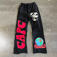 Streetwear Jean Pantalon Coton Epais Brodé Applique Patches Baggy Stacked Pantalon de Survêtement Vintage Pantalon en Denim Personnalisé pour Hommes