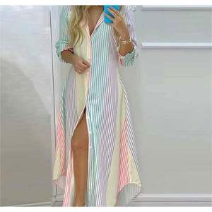 Mode printemps décontracté lâche femmes longue chemise robe motif différent pour le choix 637109 - Product Image 1