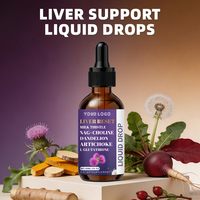 Mélange d'herbes pour le soutien hépatique, gouttes liquides, extrait composé de chardon-Marie et de choline, 60 ml, source végétale naturelle, complément nutritionnel