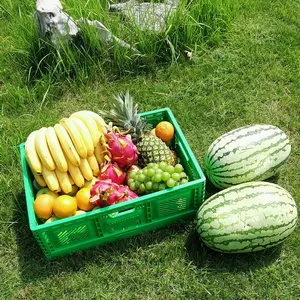 折りたたみ式プラスチックフルーツ野菜クレート600*400 * 180mm再利用可能な折りたたみ式クレートカスタム配送ボックス