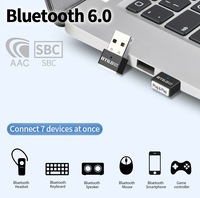 Adaptateur USB-BT6.0, prend en charge jusqu'à 7 connexions d'appareils, ultra-compact, compatible avec Windows 11/10 pour ordinateur de bureau et ordinateur portable