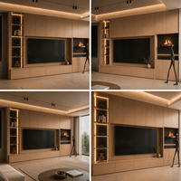 Meuble TV en noyer de luxe, style moderne et luxueux |   Console TV murale de style italien |   Meuble mural pour appareils électroniques en bois massif avec tiroirs