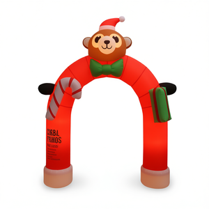 Arche gonflable décorative de Noël avec singe, pour extérieur, 6 pieds, illuminée - Product Image 1
