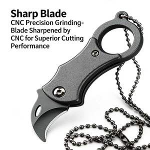 Ensemble de couteaux portables miniatures multicolores en acier inoxydable et aluminium, outil <span class=keywords><strong>EDC</strong></span> multifonctionnel de type collier pour couper les cordes et ouvrir les emballages - Product Image 5