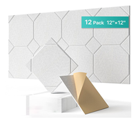 Panneau mural acoustique en fibre de polyester auto-adhésif, panneau insonorisant en feutre haute densité pour salle de réunion, décoration de bureau