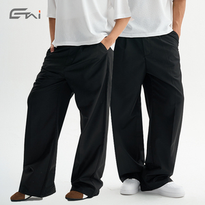 Summer Casual <strong>Black</strong> Baggy Formal Wide Leg Pleated Trousers Custom Mens <strong>Work</strong> Dress Suit <strong>Pants</strong> High Quality - Product Image 5