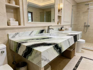 Mármol Blanco Panda de Brasil, Losas Grandes para Escaleras, Encimeras, Mesones de Baño, Comedor, Tamaño Personalizado, Lujo, Ecológico - Product Image 2