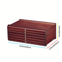 Boîte de rangement en bois avec tiroir et compartiments pour pastels, crayons, stylos, pinceaux de maquillage, boîte de rangement pour fournitures d'artiste en bois