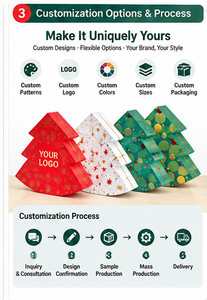 Custom Christmas Tree Treat Packaging Smooth Folding Durable Structure <b>for</b> Cookies Candy <b>Small</b> Presents Tree <b>Gift</b> <b>Box</b> - Product Image 5