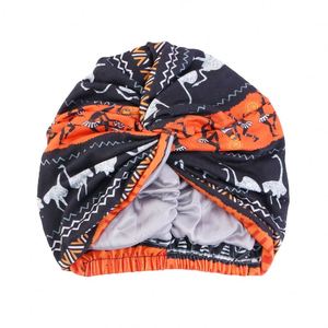 Vente en gros, logo personnalisé, accessoires pour cheveux, double couche, turban en satin de coton coloré pour femmes - Product Image 6