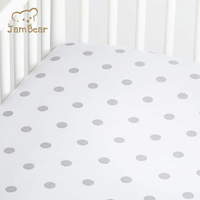 JamBear Ensemble de draps de lit pour bébé bio 100% coton biologique Ensemble de draps de lit pour bébé mignon Drap de lit naturel écologique
