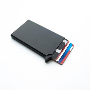 RFID blocco Auto Pop-Up porta carte portafoglio uomo/<span class=keywords><strong>donna</strong></span> in alluminio metallo portafoglio <span class=keywords><strong>con</strong></span> <span class=keywords><strong>portamonete</strong></span> - Product Image 1