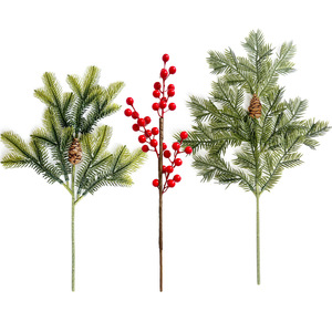 Artificial Christmas Tree Branches 40cm With <b>Pinecones</b> And Red Berries For Holiday Home Wedding Decor - Product Image 4