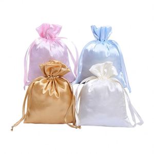 Bolsas de Seda Satén Personalizadas al por Mayor, Bordadas a Mano, Biodegradables, Reciclables, Suaves, con Cordón, para Joyería, Embalaje Textil - Product Image 4