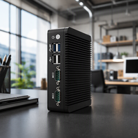 Hot Sale Sampel Tanpa Kipas Komputer Mini Intel J1900 Quad Core Dual Lan 2 COM 4 USB Desktop Pc untuk Windows 10