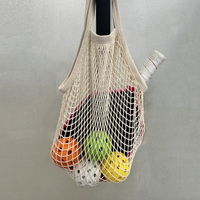 Sac d'épicerie en maille lavable réutilisable portable pour pickleballs et pagaies adapté aux sports de cour, aux sports de plage