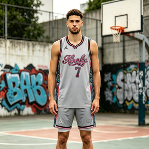 Maillot de basketball Healy 100 % polyester, débardeur en maille sublimée, col en V, sans manches, respirant, coupe athlétique, toutes saisons - Product Image 6