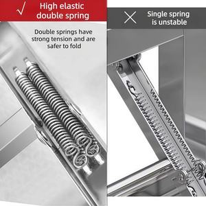 <span class=keywords><strong>Table</strong></span> <span class=keywords><strong>pliante</strong></span> en acier inoxydable, <span class=keywords><strong>table</strong></span> de travail portable, <span class=keywords><strong>table</strong></span> de barbecue, restaurant, étal, <span class=keywords><strong>marché</strong></span> de nuit, personnalisation en plein air - Product Image 4