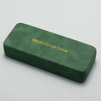 Vente en gros d'usine Huicheng HC-94 Étui à lunettes rectangulaire haut de gamme vintage rayé en PU avec logo personnalisé en cuir et métal pour lunettes de soleil