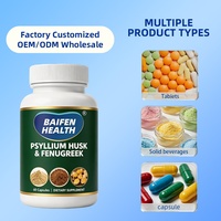 Capsules de suppléments de psyllium et de fenugrec à marque privée OEM/ODM pour le soutien quotidien de la digestion et du bien-être