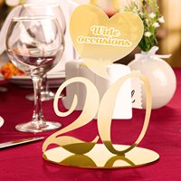 Numéro de table en acrylique pour mariage et réception avec base, élégant, effet miroir, pour salle à manger (or, argent)