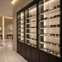 LED-Glastür-Brillenvitrine mit verstellbaren Regalen für Optikgeschäfte – Verkaufsvitrine für Brillen