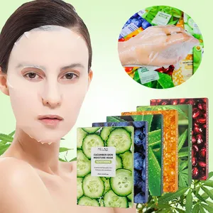 Private Label Organic Beauty Gesichts maske Großhandel natürliche vegane Masca rillasl Gesichts behandlungen Pflanzen frucht Baumwolle Gesicht Beauty Sheet Mask
