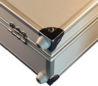 Étuis de transport en aluminium de haute qualité pour 50 pièces de monnaie, étui rigide en aluminium noir argenté avec poignée