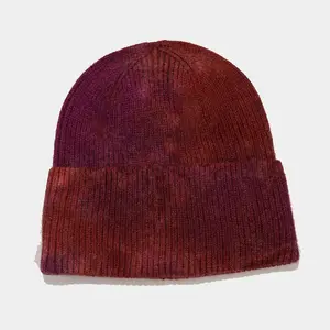 Tùy Chỉnh Thời Trang Mới Thời Trang Dạo Phố Hip Hop Beanies Mùa Đông Len Dệt Kim Hat Tie Dye In Ấm Skullies Đan Mũ