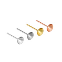 Pendientes de copa cónica baratos al por mayor, pendientes de plata de ley 925, pendientes de perlas, accesorios para hacer