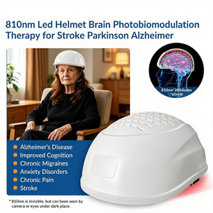Casco de Terapia de Luz Roja para Parkinson, Dispositivo de Terapia de Luz Roja PBM para Áreas Cerebrales con <span class=keywords><strong>Alzheimer</strong></span>, 810nm, Alivio para la Depresión Severa - Product Image 1