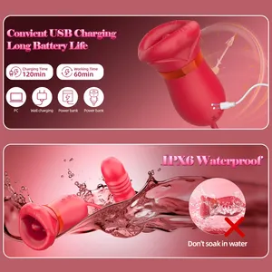 Vibrateur à succion et à poussée pour femmes, stimulateur de mamelons et de clitoris, œuf vibrant puissant, suceur de clitoris à léchage de langue, jouet sexuel, godemiché - Product Image 6