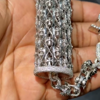 Étui à briquet en argent sterling 925 avec diamants Moissanite VVS, design tendance, entièrement serti