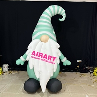 Gnome de Noël gonflable vert menthe, taille personnalisée, Père Noël gonflable de qualité commerciale, homme Père Noël gonflable
