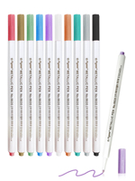 Ensemble de stylos marqueurs permanents à base d'eau pour enfants, 10 couleurs, effet pailleté métallique, stylos de couleur pour kit de marqueurs artistiques