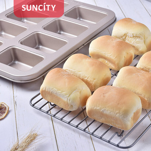 Suncity 8 Piece Non Stick Cake Baking Pan <b>Mold</b> Carbon Steel Champagne Gold For Baking - Product Image 5