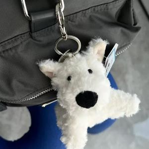 Porte-clés en peluche chien <span class=keywords><strong>Westie</strong></span> brodé, Terrier blanc moelleux, pendentif animal en peluche doux, rembourrage en coton PP, réconfortant, emballé sous vide - Product Image 5