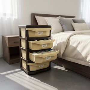 New Durable TOP Mini 4-<b>Drawer</b> Compact Plastic <b>File</b> Storage Cabinet Organizer Chest with for Home Office - Product Image 4