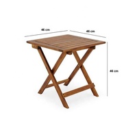 Kleiner Klappbarer Gartentisch Beistelltisch für Terrasse Outdoor Kaffee Tee Getränke Teakholz Picknicktisch